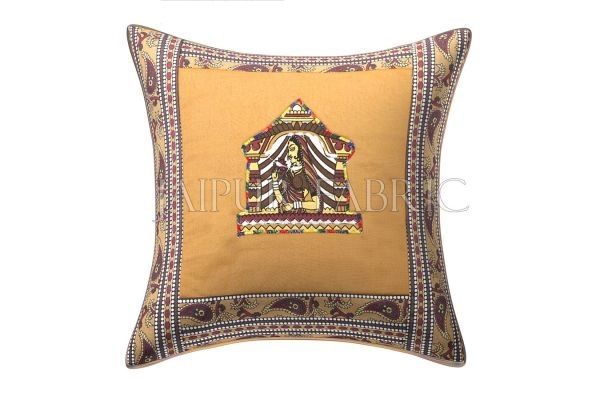 Brown Doli Design Patchwork & Applique Cushion Cover