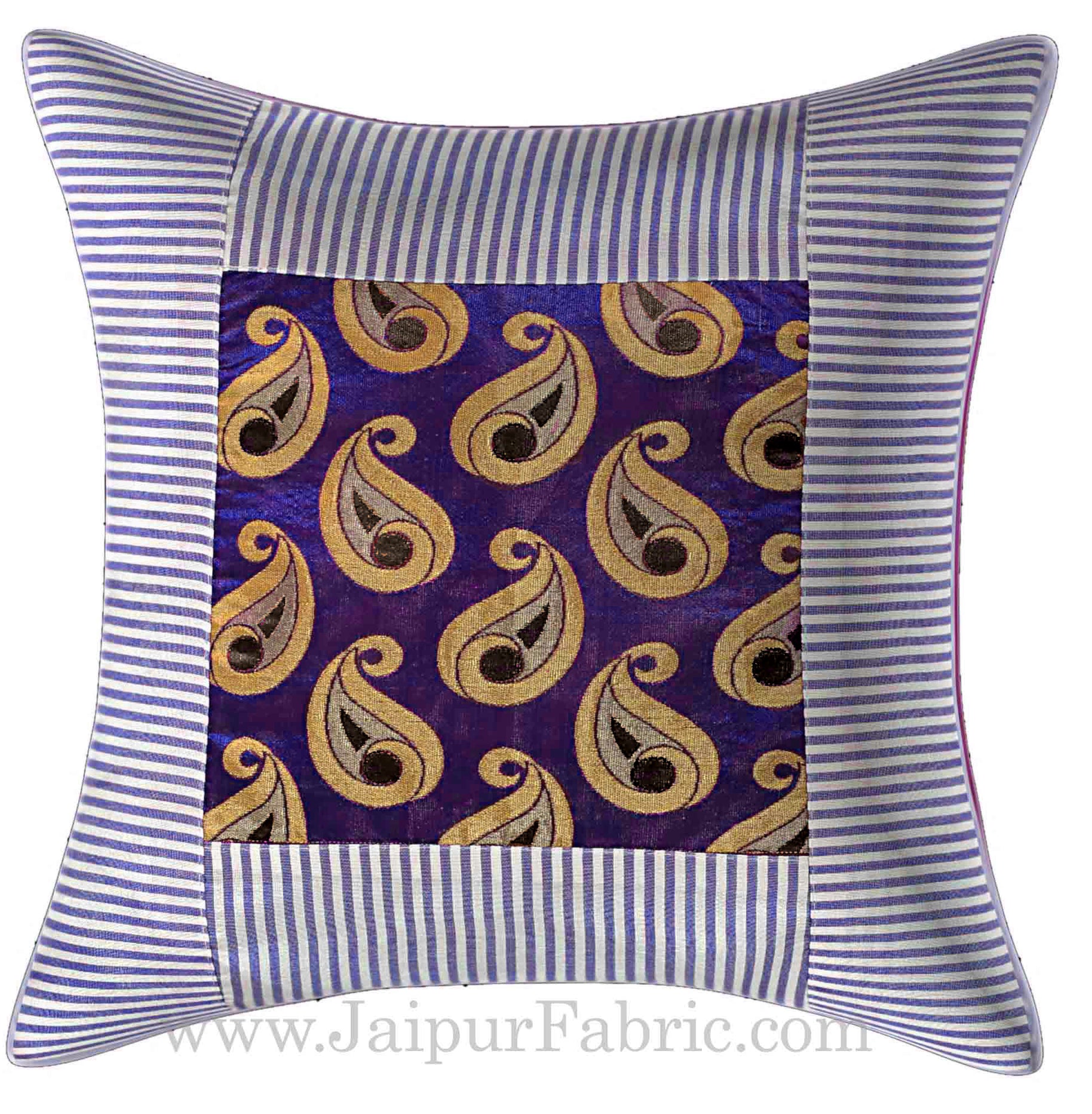 Paisley Print white lines Cushion Cover