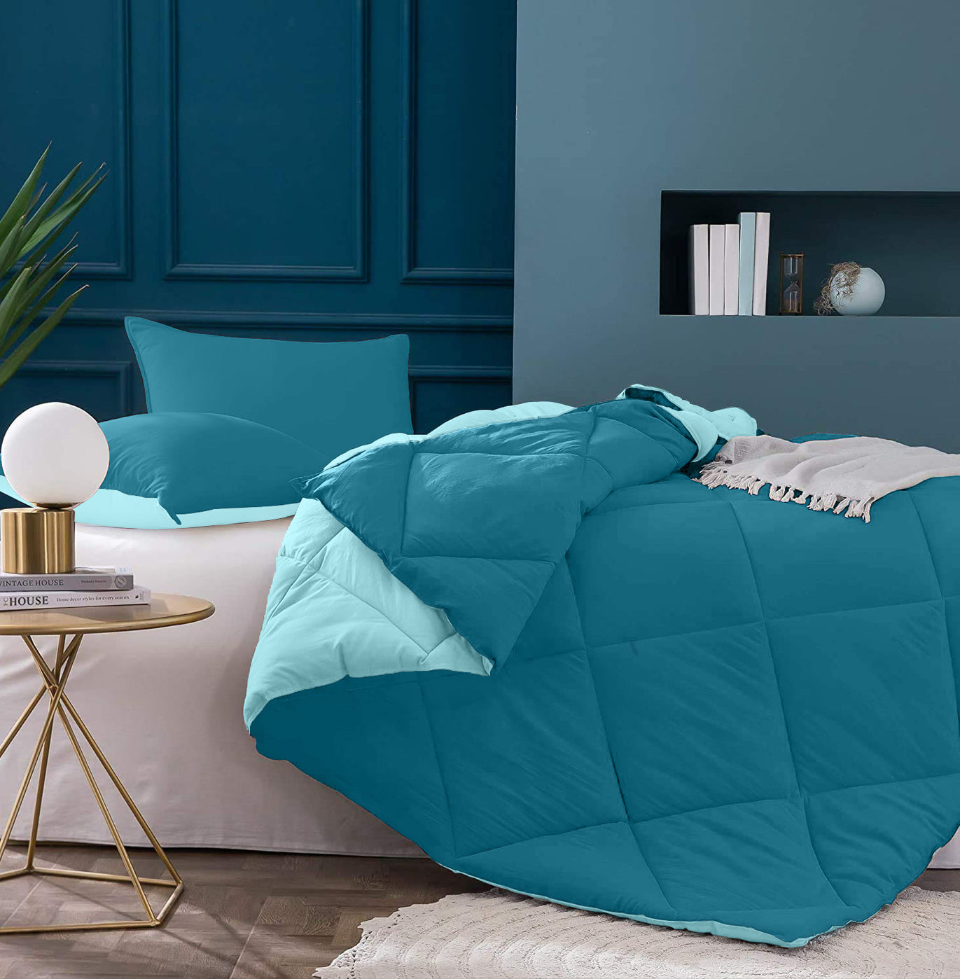 Ocean Blue Teal Blue Double Bed Comforter