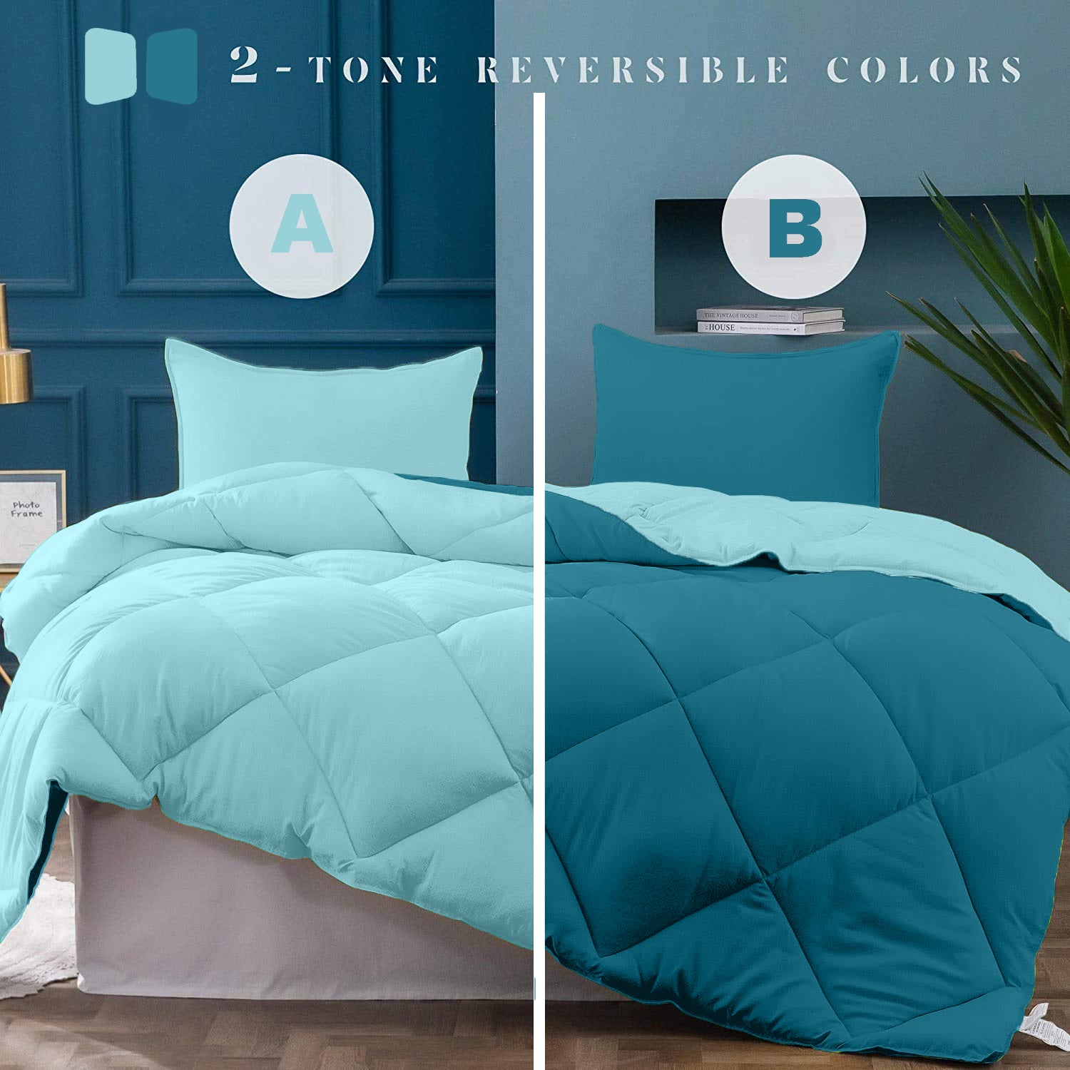 Ocean Blue Teal Blue Double Bed Comforter