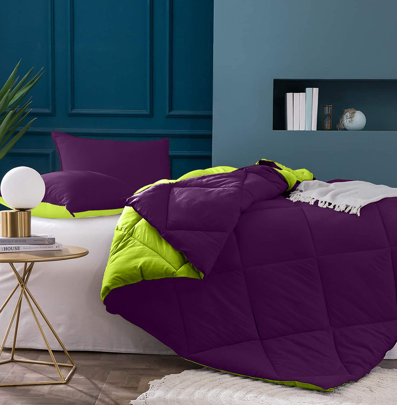 Purple Green Double Bed Comforter