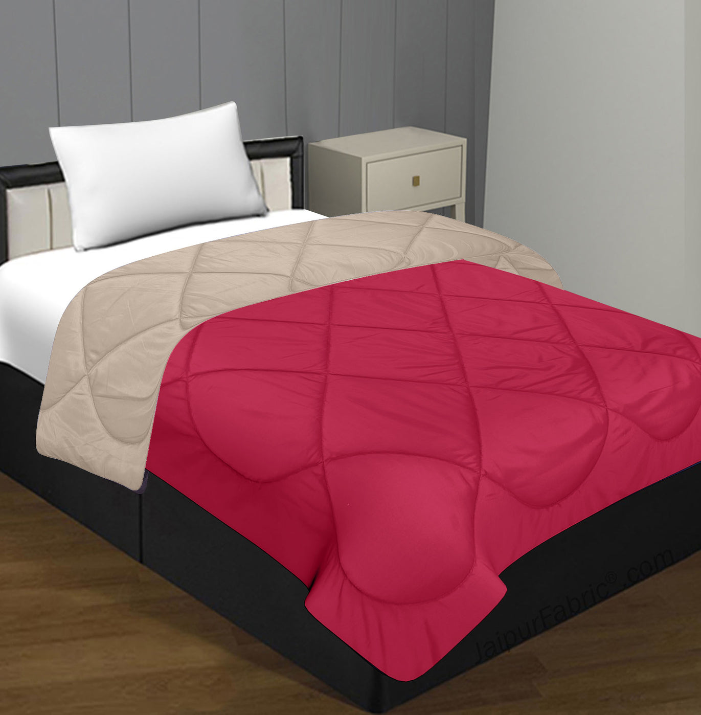 Dark Pink Smoke White Single Bed Comforter