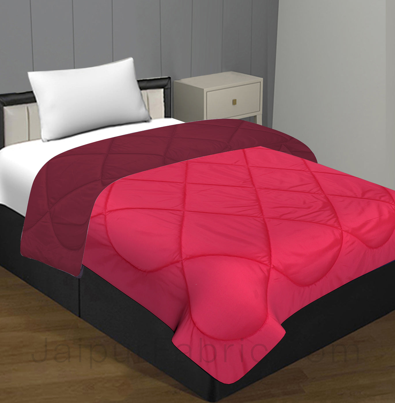 Maroon - Pink Single Bed Comforter