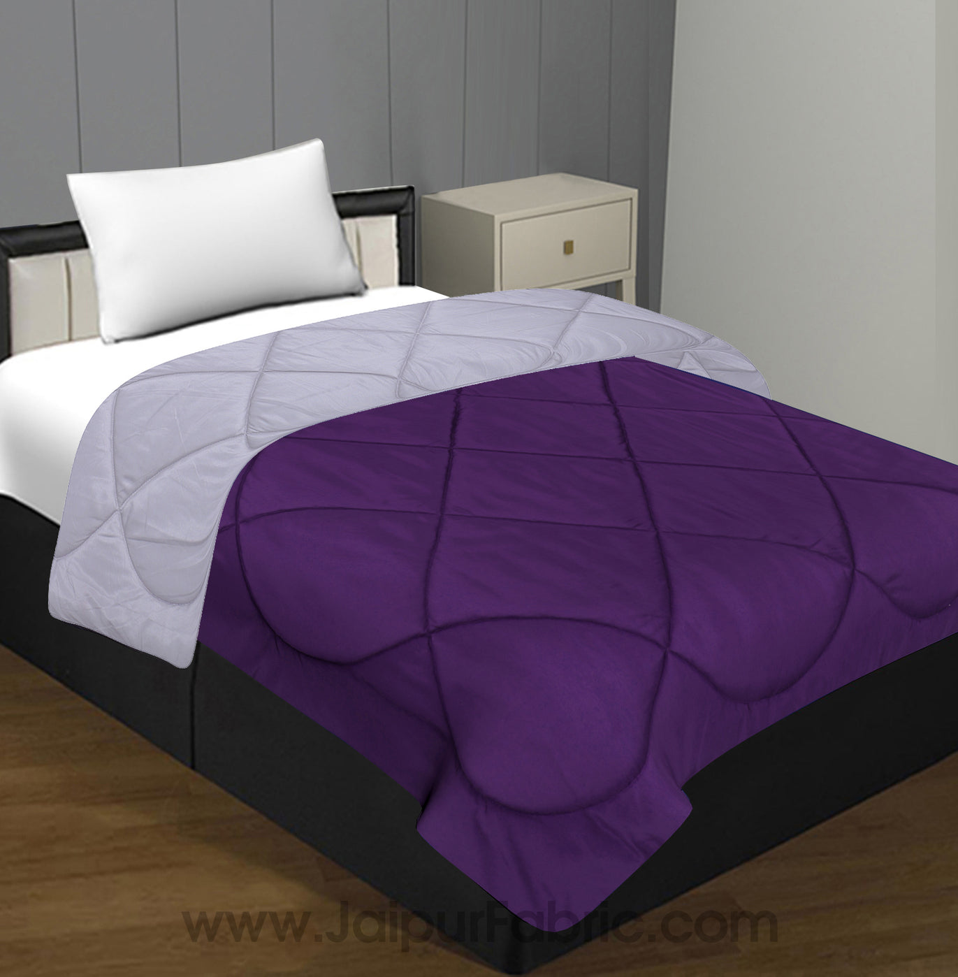 Purple Light Grey Single Bed Comforter