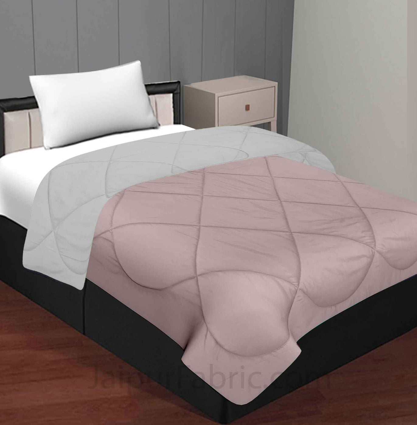 Beige Grey Single Bed Comforter