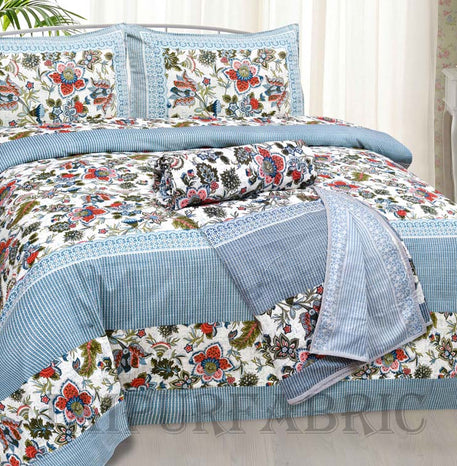 Bed in a Bag Aztec Blue 1 Dohar + 1 Double BedSheet + 2 Pillow Covers