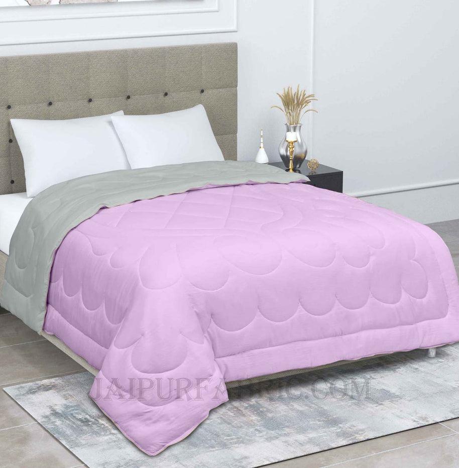 Ultra Soft Fluffy Reversible Purple Grey Dual Tone Pure Cotton Cover Premium Micro Fibre Filling Double Bed Comforter