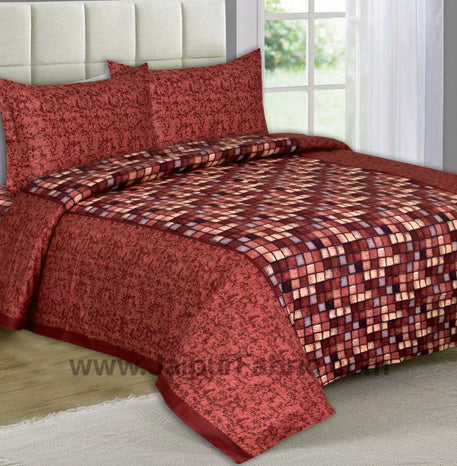 Procion Maroon Boxy Beauty Double Bedsheet