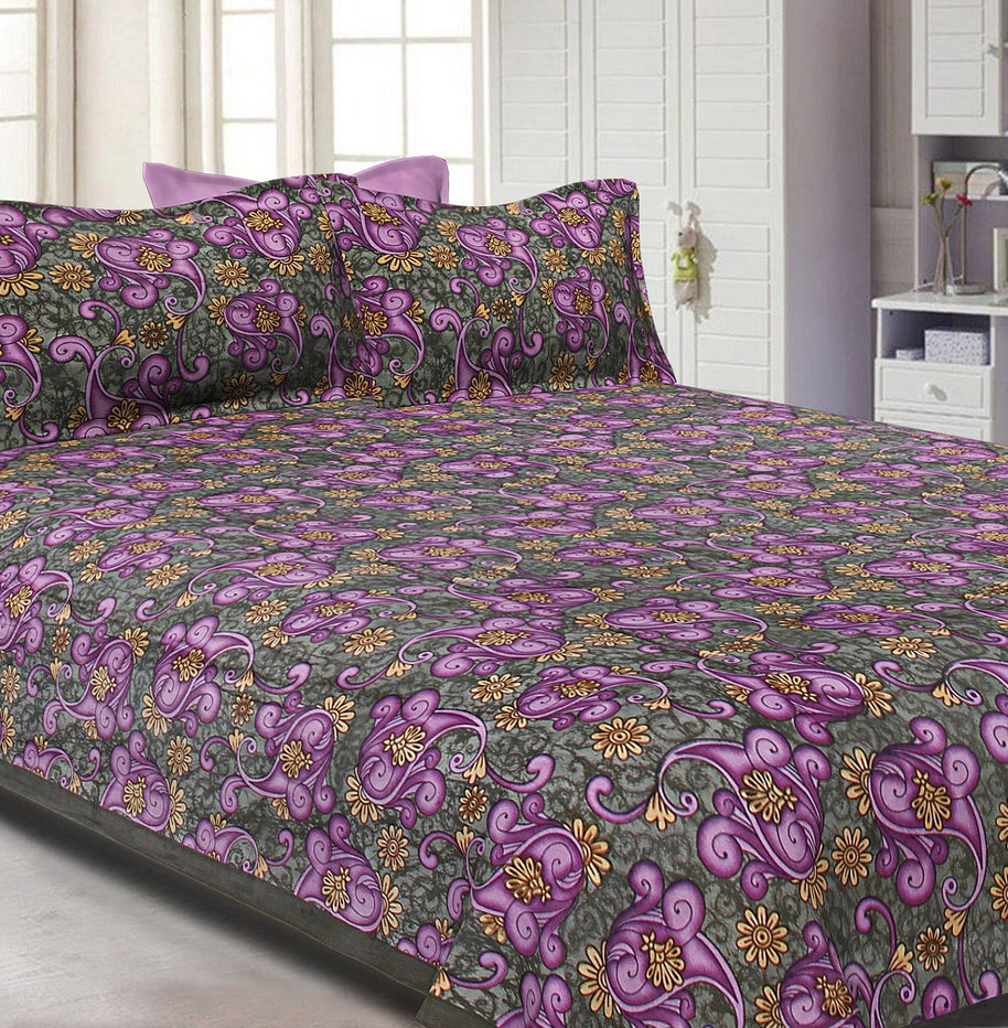 Procion Print Double Bed Sheet with Two Pillow Covers