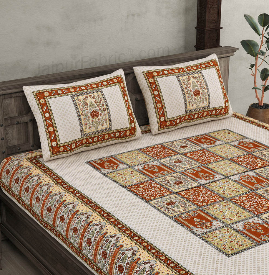 The Rich Legacy Brown Cotton Double Bedsheet