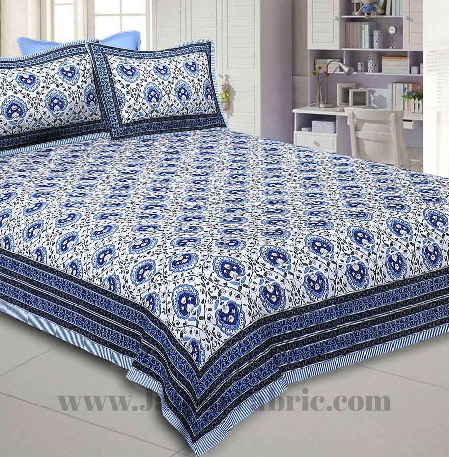 Flickering Bale Blue Double Bedsheet