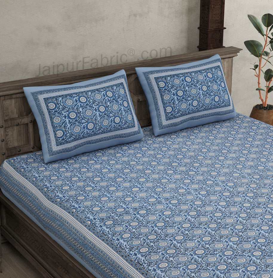 Festival Chakri Blue Double Bedsheet