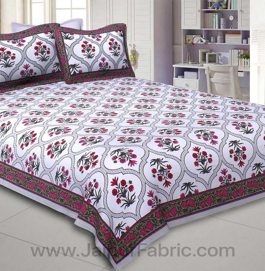 Pink Celebrations Double Bedsheet