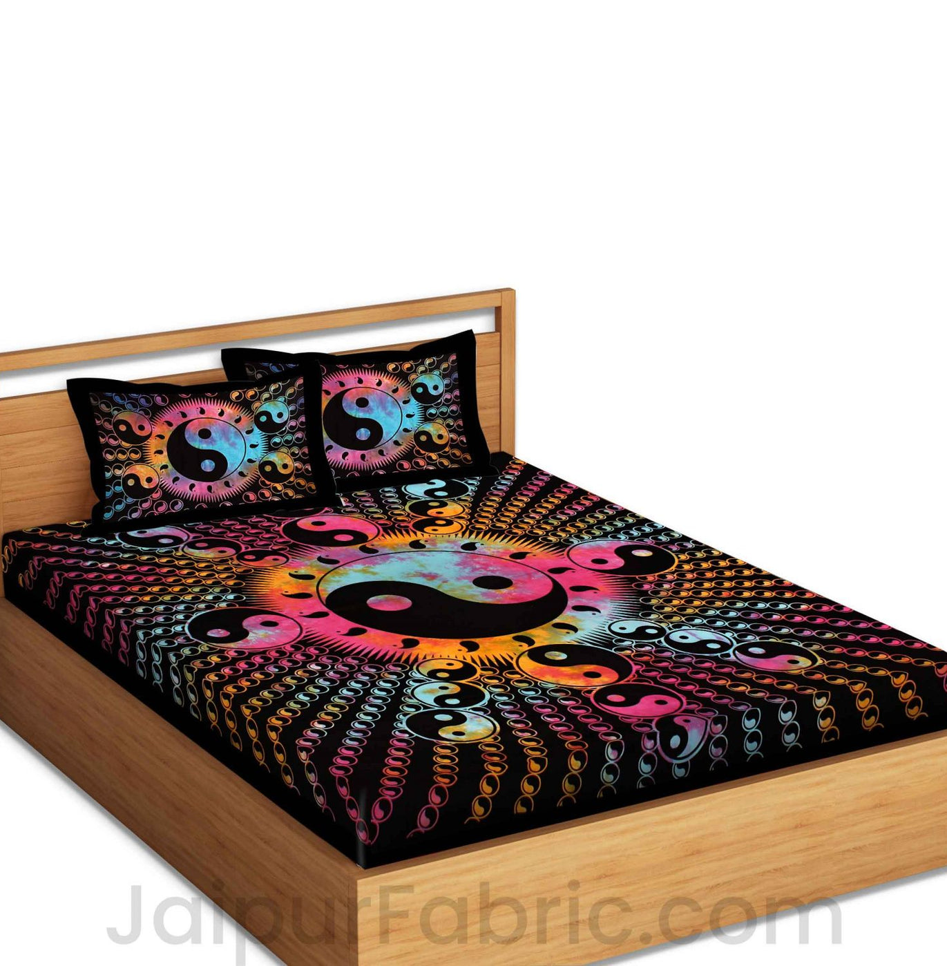 Yin Yang Tie Dye BedSheet with 2 Pillow Covers cum Tapestry