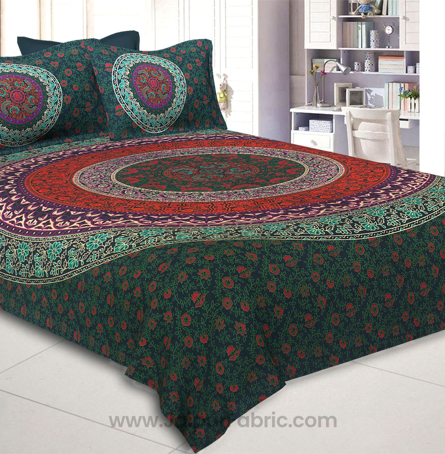 Green Double Bedsheet Indian Mandala Tapestry Hippy Tapestries Hippie Beach Throw