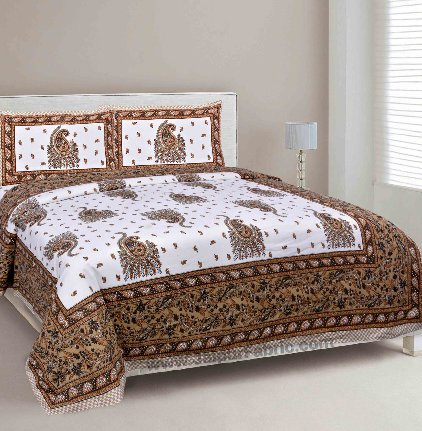 Brown Pageant Paisley Double Bedsheet