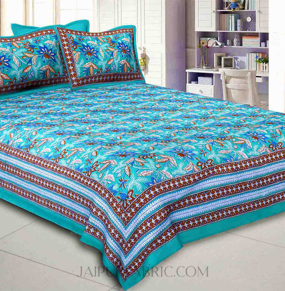 Green Floral Garth Double Bedsheet