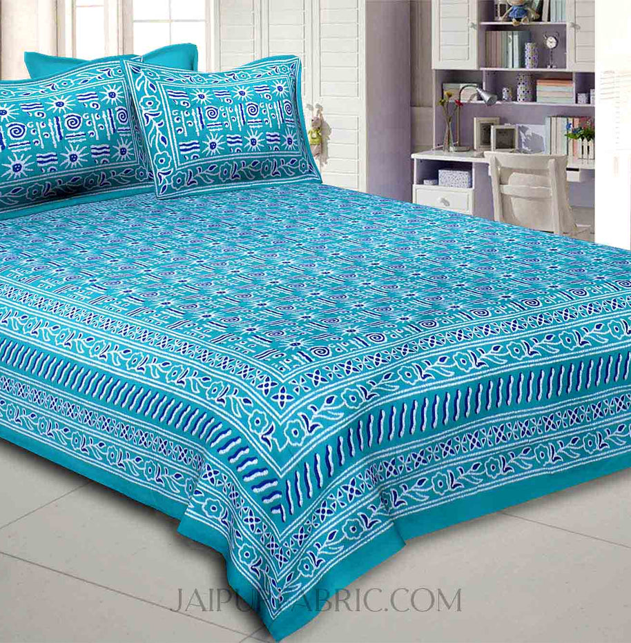 Green Modern Art Double Bedsheet