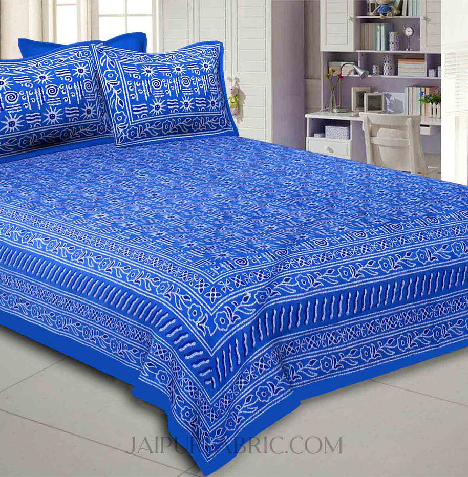 Blue Modern Art Double Bedsheet