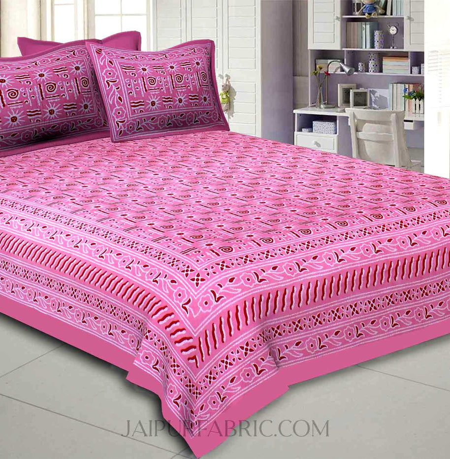 Pink Modern Art Double Bedsheet