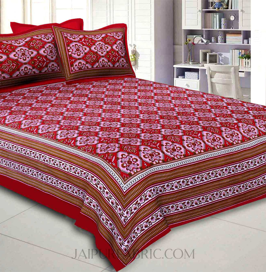 Red Pink Kite Charisma Double Bedsheet