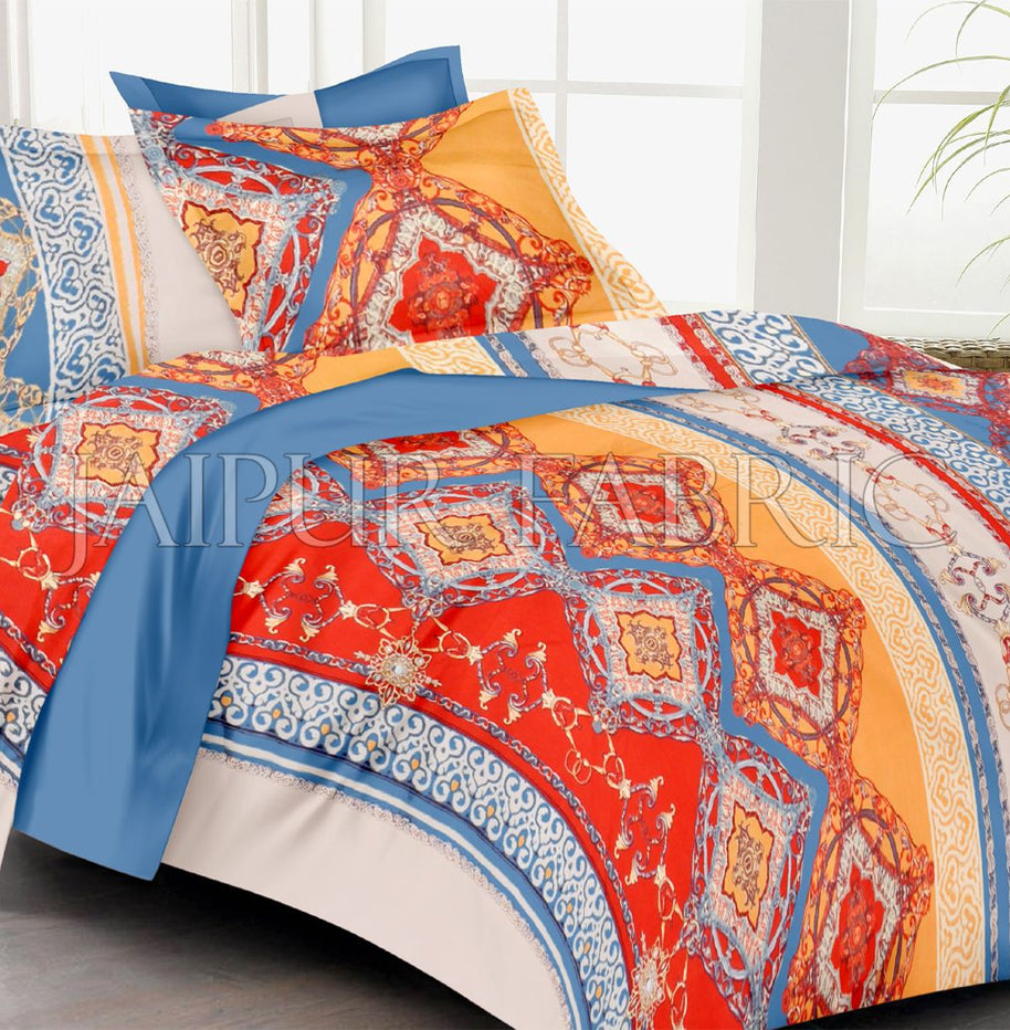 Multi Color Rangoli Print Double Bed Sheet