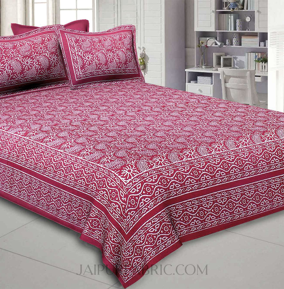 Aqua Kingdom Pink Double Bedsheet