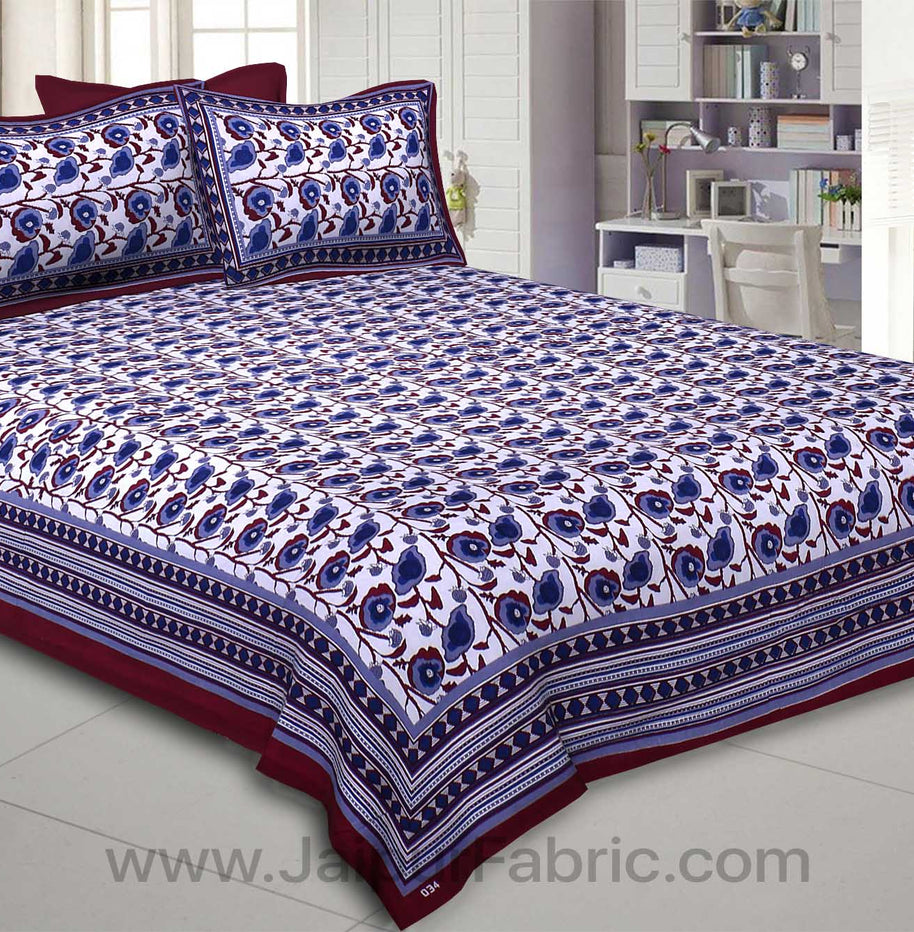 Violet Daffodils Double Bedsheet