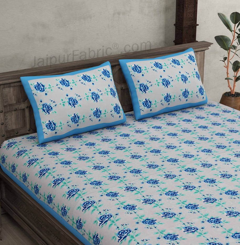 Blue Garland Double Bedsheet