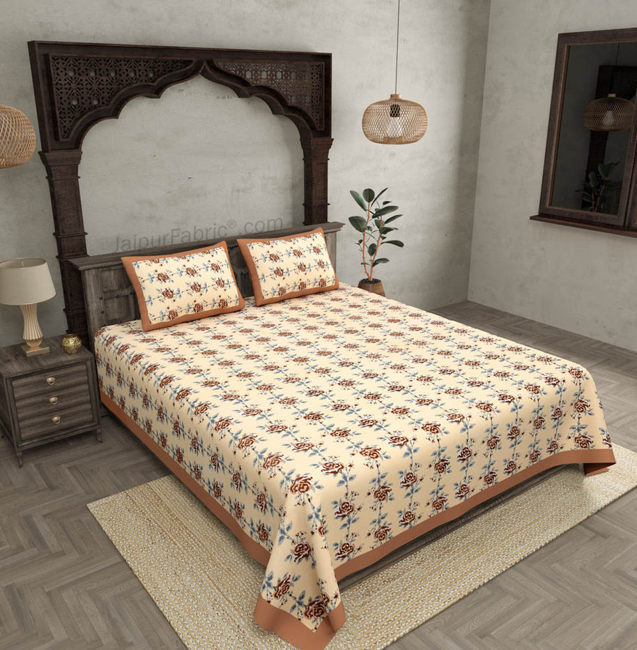 Brown Garland Double Bedsheet