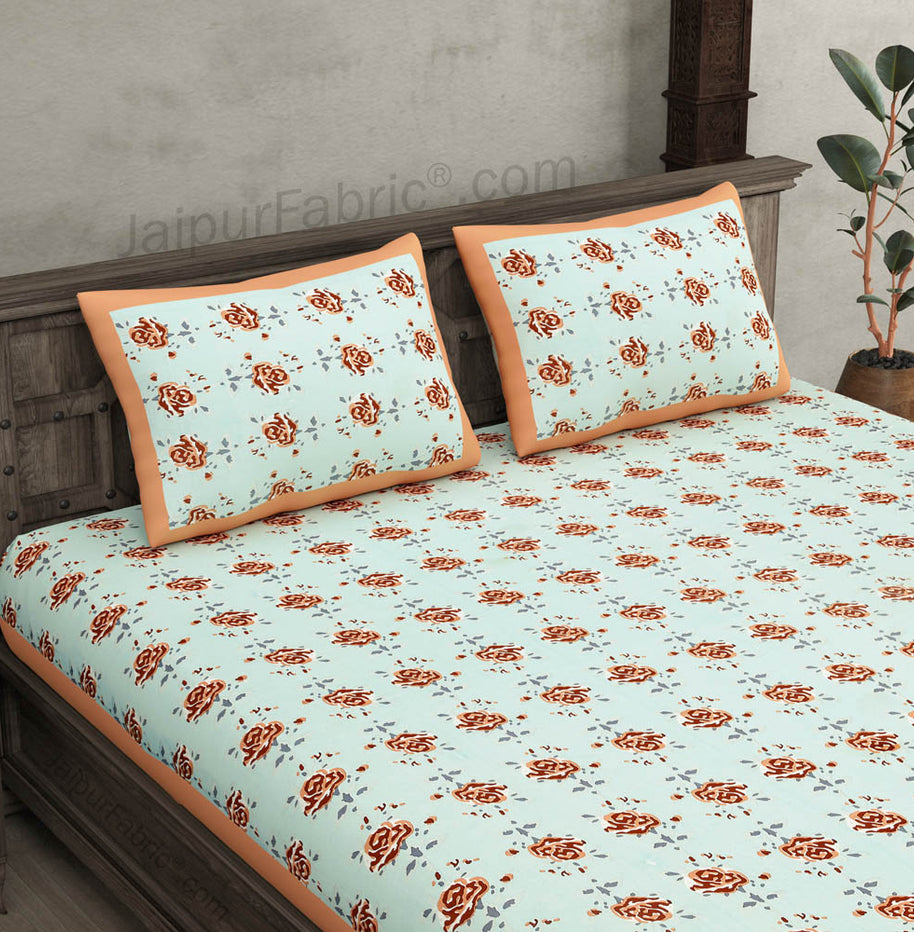 Peach Garland Double Bedsheet