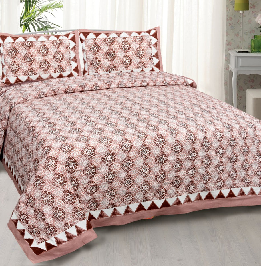 Traditional Delight Maroon Double Bedsheet