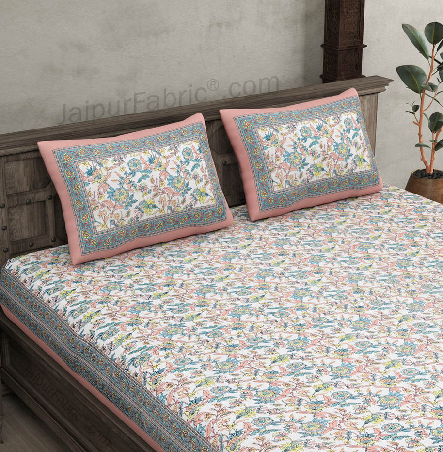 Fantastic Flowers Colorful Double Bedsheet