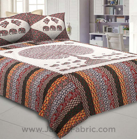 Traditional Wisdom Off-Whitish Double BedSheet