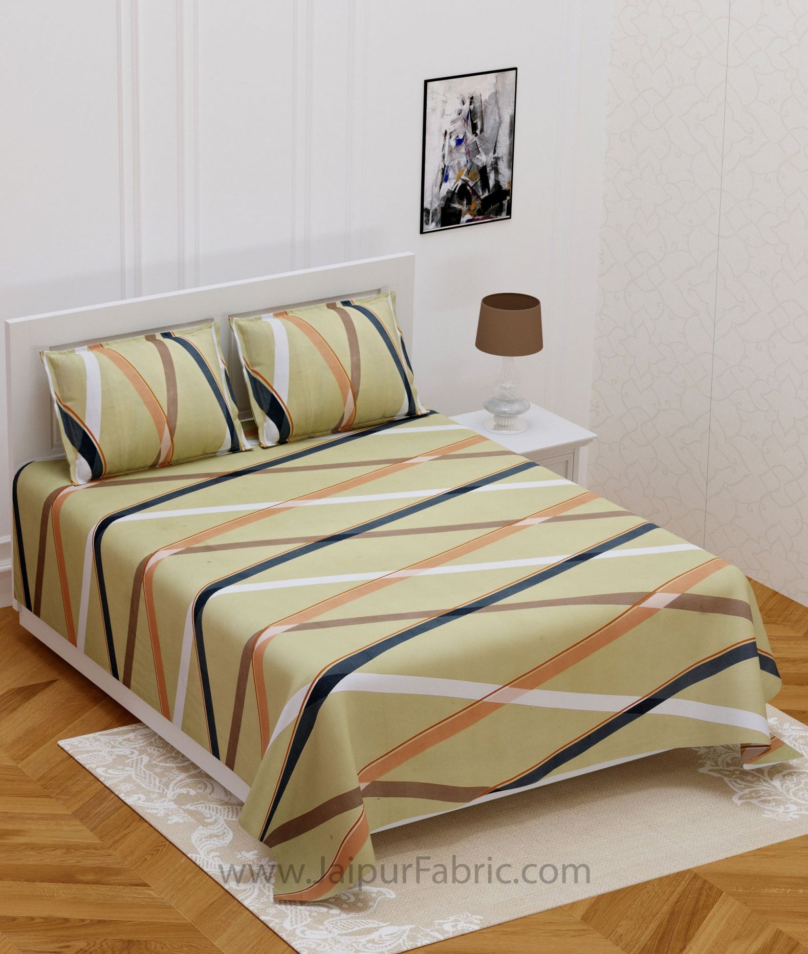 Crossing Lines Brown Double Bedsheet