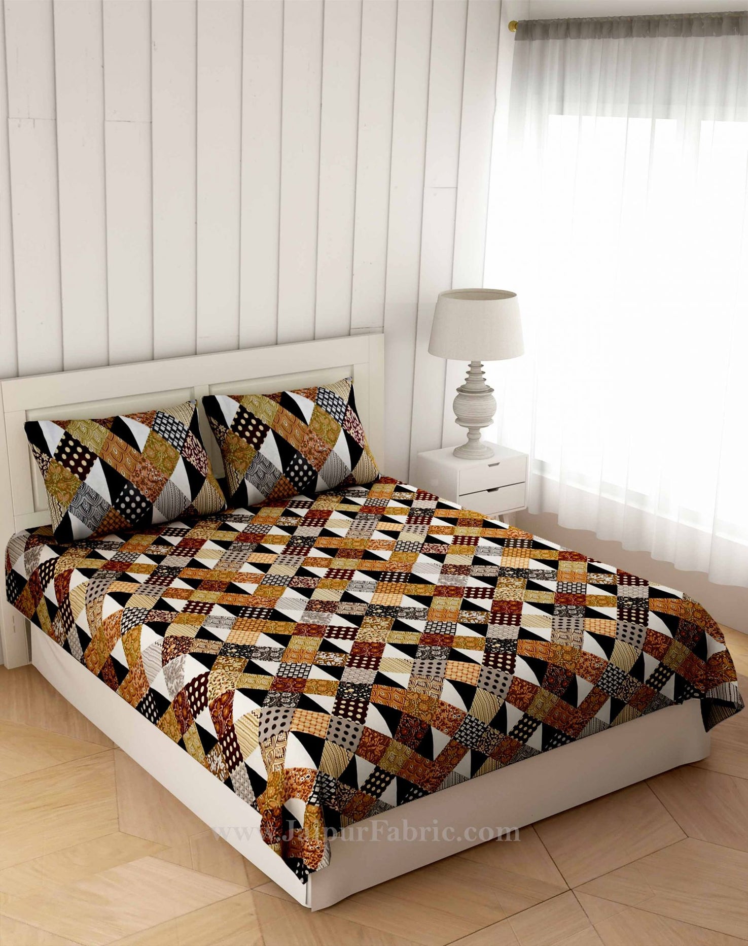 Flamboyant Brown Double Bedsheet