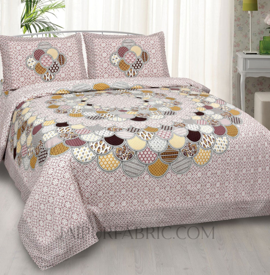 Colorful Discoid Peach Double Bedsheet