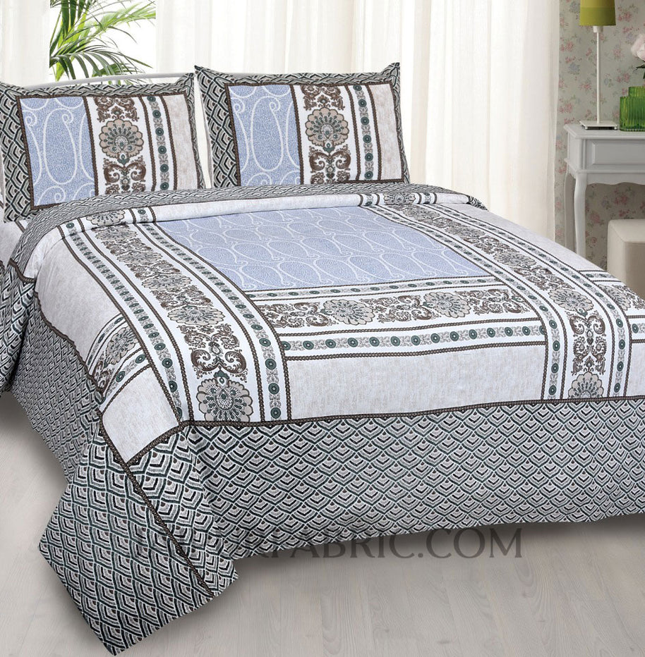 Designer Scales Grey Double Bedsheet