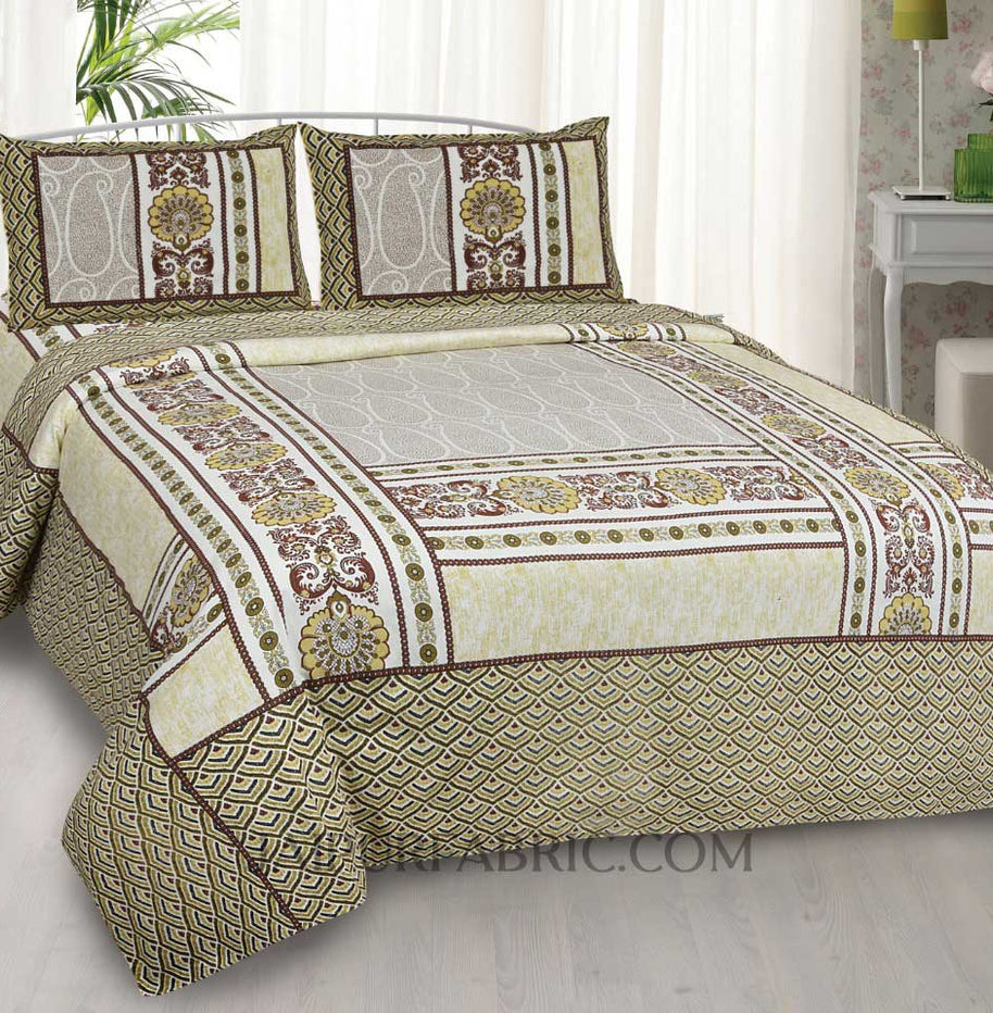 Designer Scales Yellow Double Bedsheet