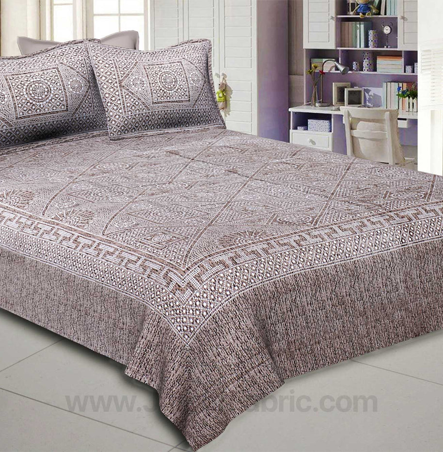 Pearl Array Brown Double Bedsheet