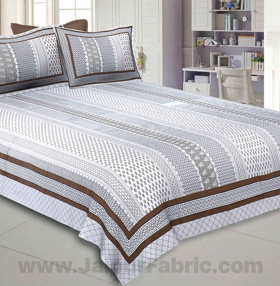 Longitudinal Composition Grey Double Bedsheet