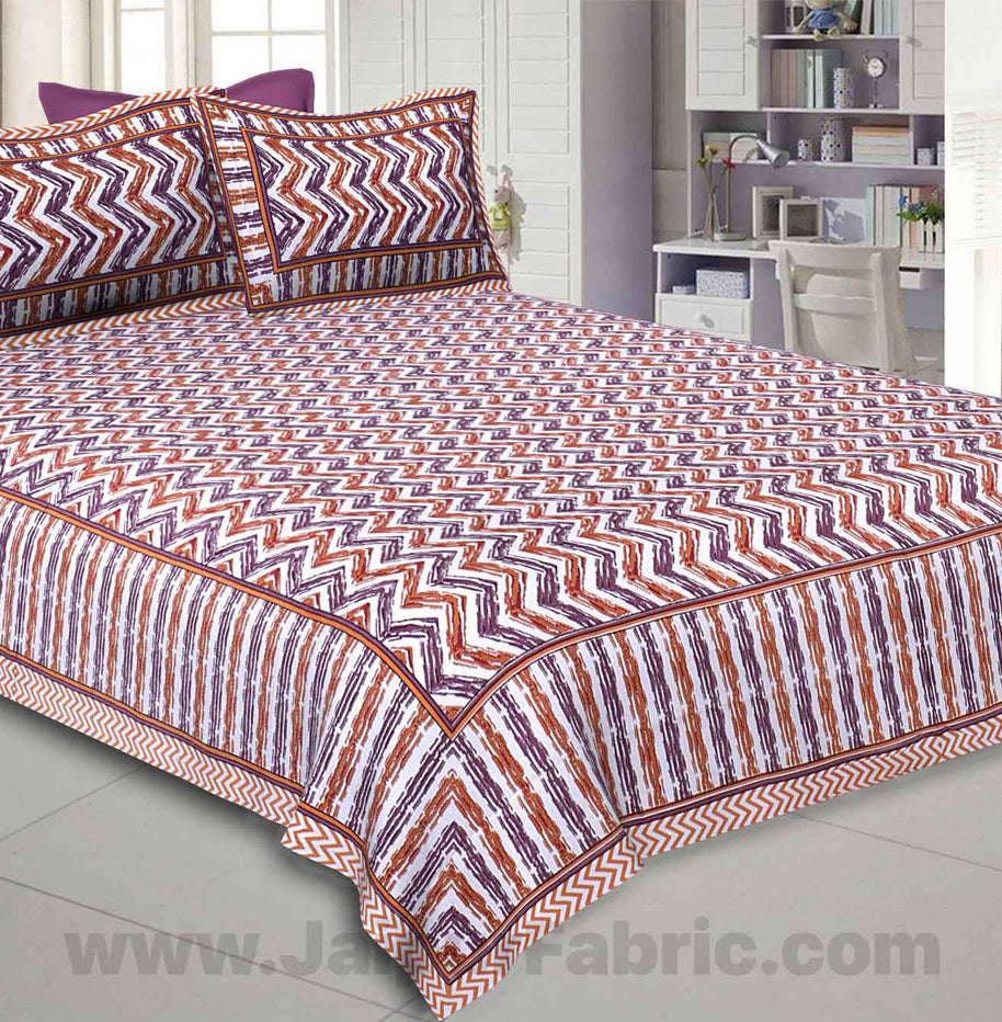 Zigzag Pulse Purple Pink Double Bedsheet