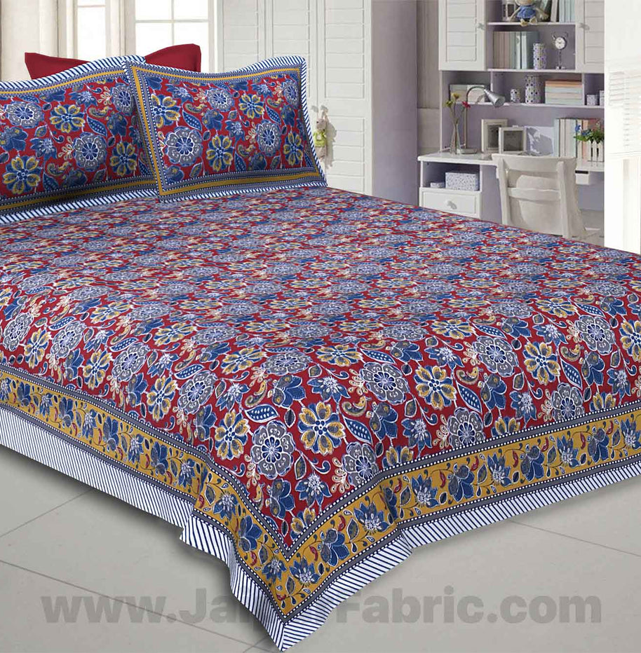 Awesome Mausam Maroon Double Bedsheet