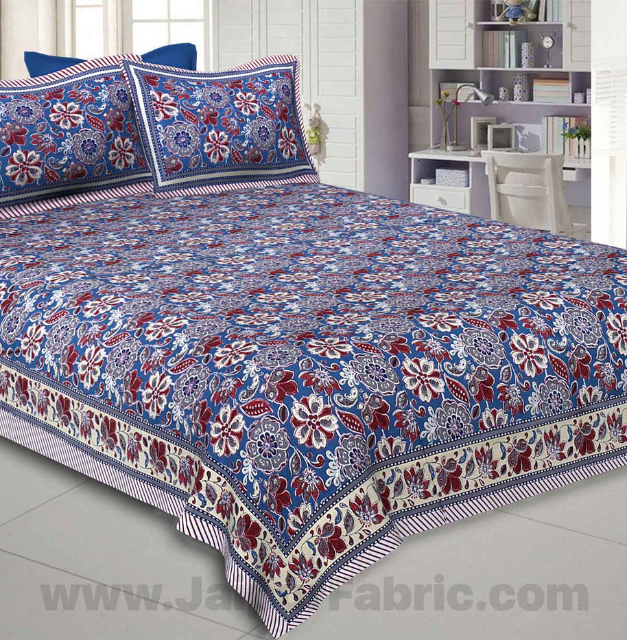 Awesome Mausam Blue Double Bedsheet