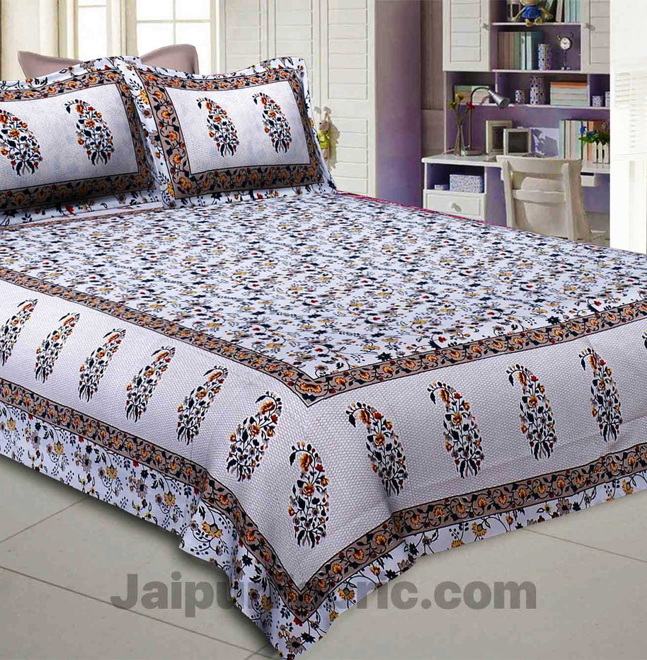 marble italica beige grey double bedsheet