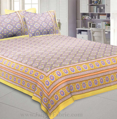 mustard swirl king size double bedsheet