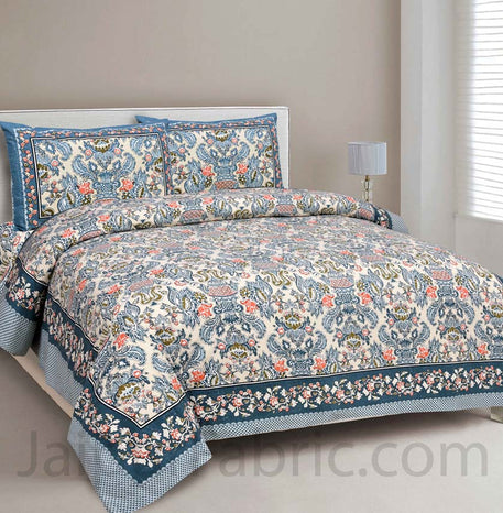 Artistic Culture Blue Pure Cotton Double Bedsheet