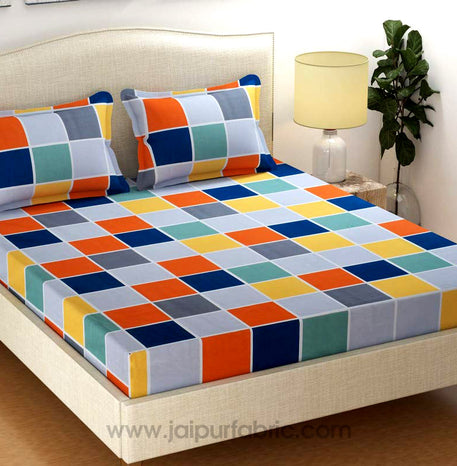 Grey Base Checks Super-soft Double Bedsheet