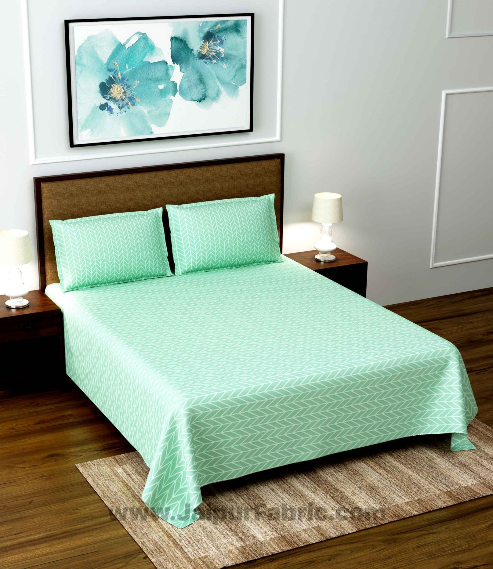 Pista Green Super Soft Double Bedsheet