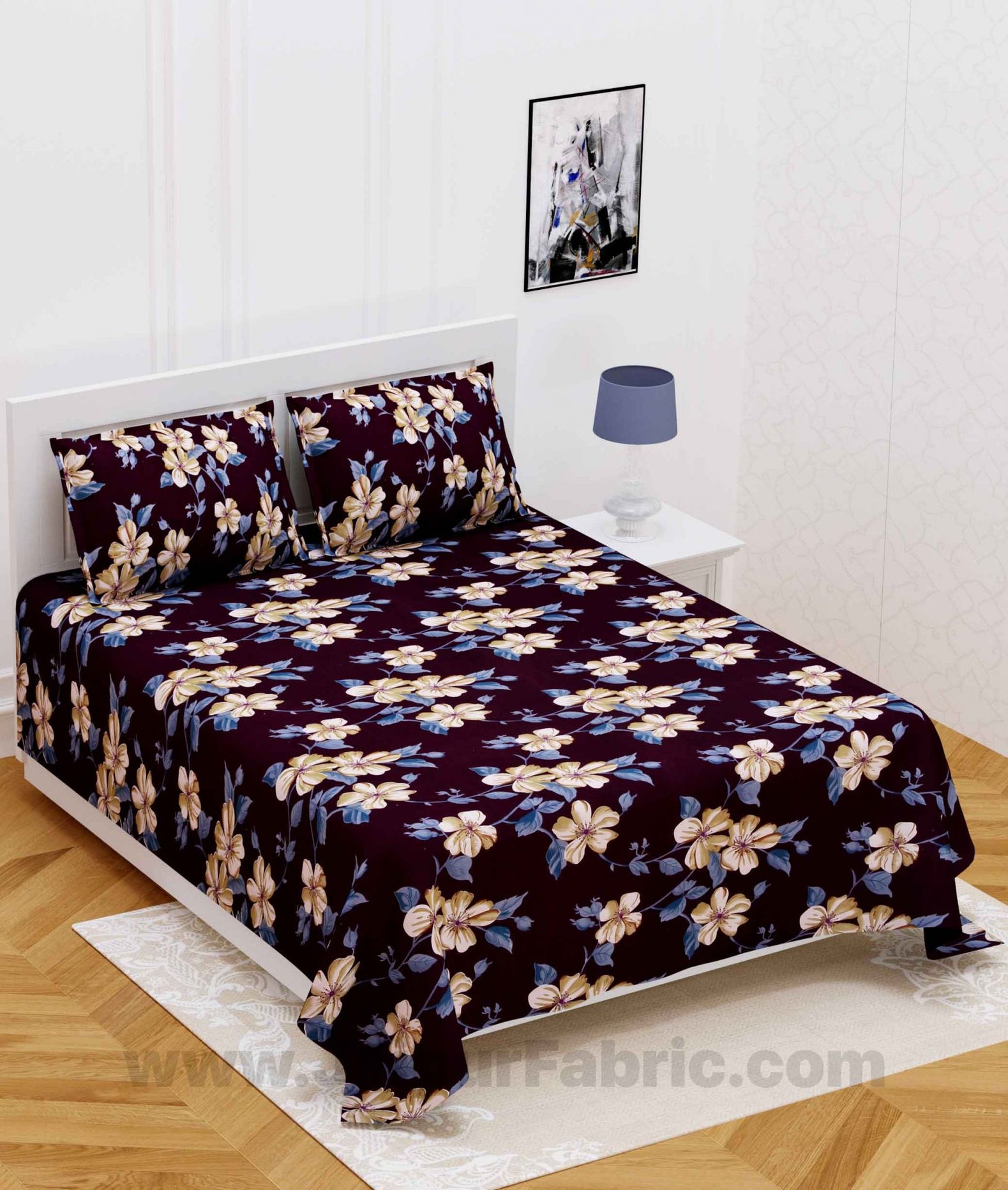 Dark Coffee Color Super Soft Double Bedsheet